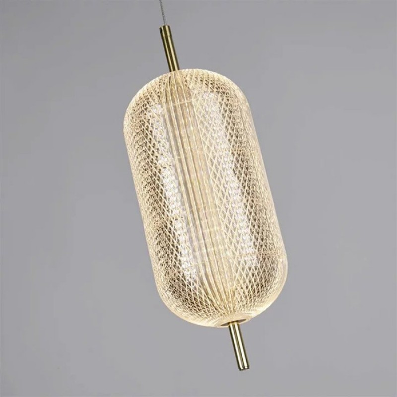 Підвісний світильник Searchlight 28803SB Capsule LED Pendant, Satin Brass Metal and Acrylic Shade, 19 Вт, 1845 лм, 3000К