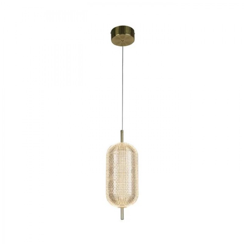 Підвісний світильник Searchlight 28803SB Capsule LED Pendant, Satin Brass Metal and Acrylic Shade, 19 Вт, 1845 лм, 3000К