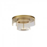 Люстра Searchlight 25051-400GO Deco LED Flush, Gold Metal and Clear Acrylic, 32 Вт, 1046 лм, 2700К
