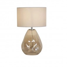 Настільна лампа Searchlight EU65420CP Devon 1Lt Table Lamp, Champagne Punched Glass with Off White