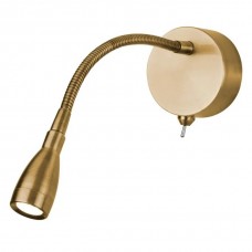 Бра - Searchlight 9917SB Flexy LED Adjustable Wall Light -Satin Brass, 0.8 Вт, 71 лм, 6500К