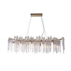 Люстра - Searchlight 10425-10GO Heritage 10L Diner Bar Pendant, Gold Metal and Clear Glass