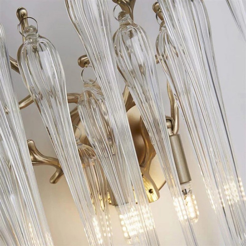 Бра - Searchlight 10425-2GO Heritage 2L Wall Light, Gold Metal и Clear Glass Drops