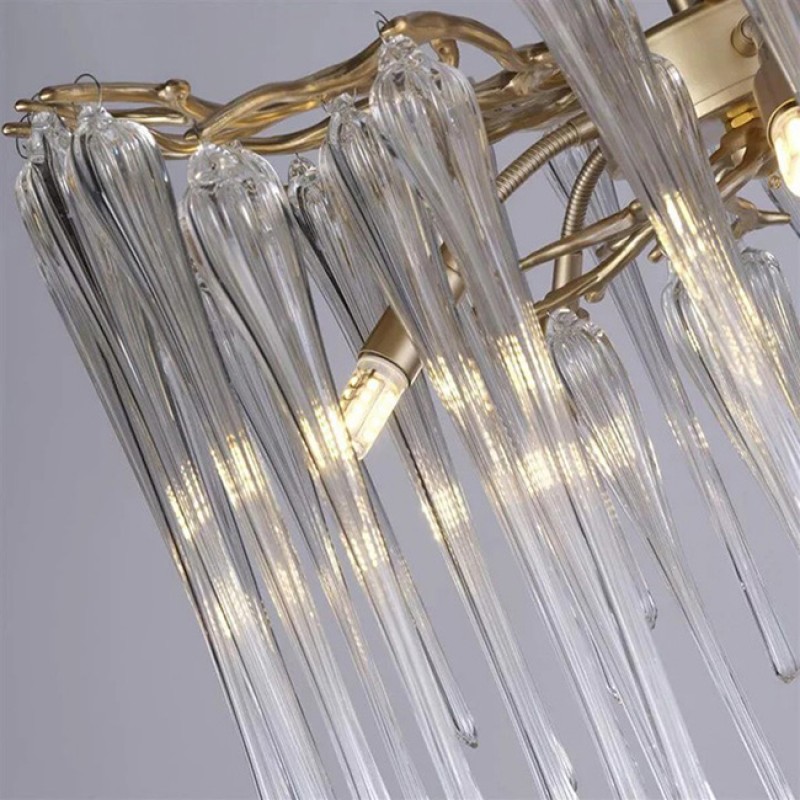 Люстра Searchlight 10425-5GO Heritage 5Lt Pendant, Gold Metal and Clear Glass Drops