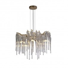 Люстра - Searchlight 10425-5GO Heritage 5L Pendant, Gold Metal and Clear Glass Drops