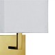 Бра - Searchlight 5519SB Hotel Wall Light - Satin Brass Metal & White Fabric Shade