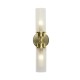 Бра - Searchlight 29982SB Imperial 2Lt Wall Light, Satin Brass Metal & Clear Ribbed Gl