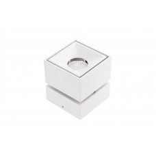 Накладной точечный светодиодный GTV LD-BNC8WKB-NB BIANCO, 8Вт, 4000К, 680Лм, 36°, Ra80/1В, IP20, IK06, регулировка наклона, белый