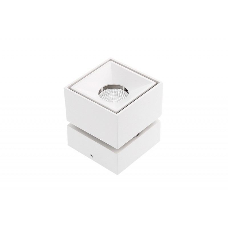 Накладной точечный светодиодный GTV LD-BNC8WKB-NB BIANCO, 8Вт, 4000К, 680Лм, 36°, Ra80/1В, IP20, IK06, регулировка наклона, белый