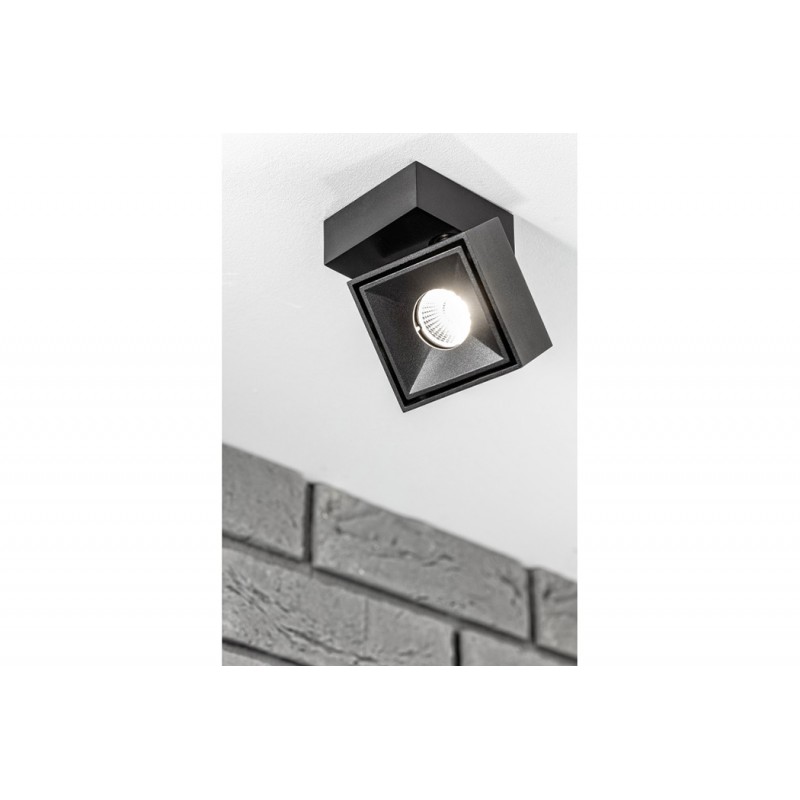 Накладной точечный светодиодный GTV LD-BNC8WKC-NB BIANCO, 8Вт, 4000К, 680Лм, 36°, Ra80/1В, IP20, IK06, регулировка наклона, черный