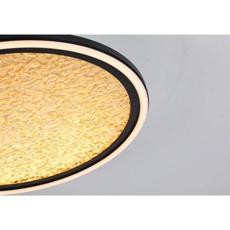 Стельовий світильник Searchlight 31908-400GO Luna LED Flush, Sand Black Metal & Gold Plastic Diffuser, 32 Вт, 1438 лм, 3000К