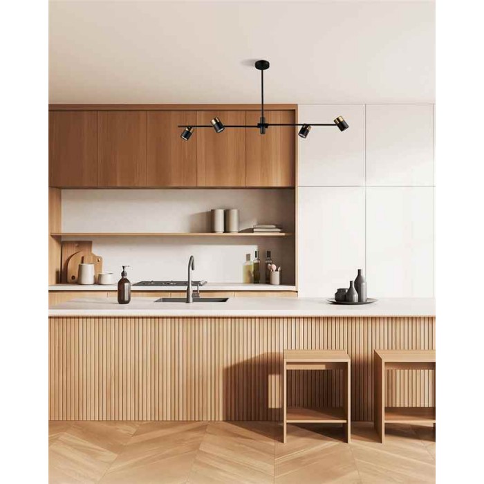 Люстра - Italux PND-58892-4-BK-BRO Elice GU10 4x35W IP20 черная