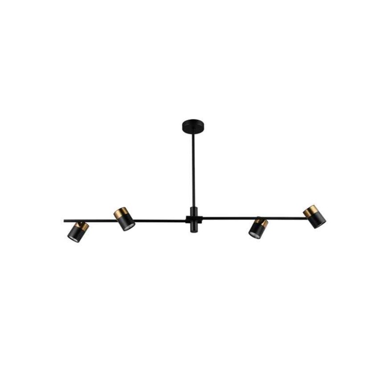 Люстра Italux PND-58892-4-BK-BRO Elice GU10 4x35W IP20 чорна