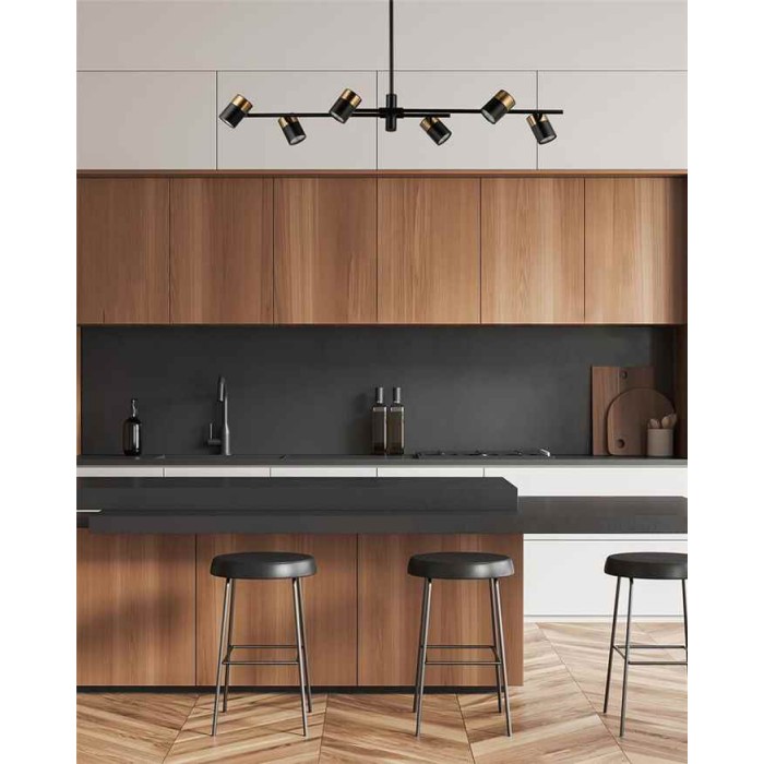 Люстра - Italux PND-58892-6-BK-BRO Elice GU10 6x35W IP20 черная