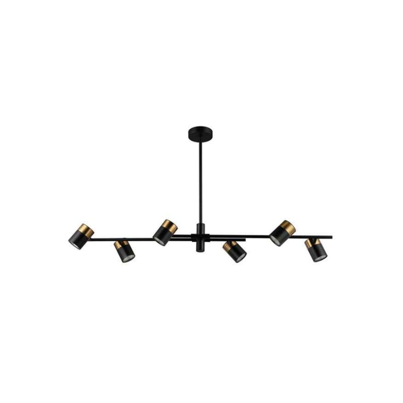Люстра Italux PND-58892-6-BK-BRO Elice GU10 6x35W IP20 чорна