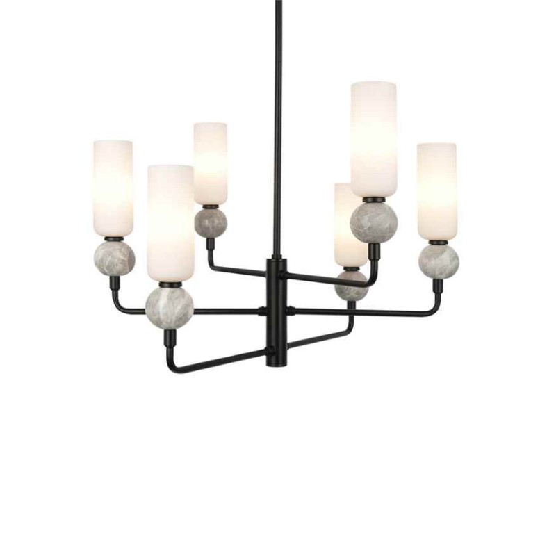 Люстра Italux PND-95331-6-BK Santos G9 6x40W IP20 чорна