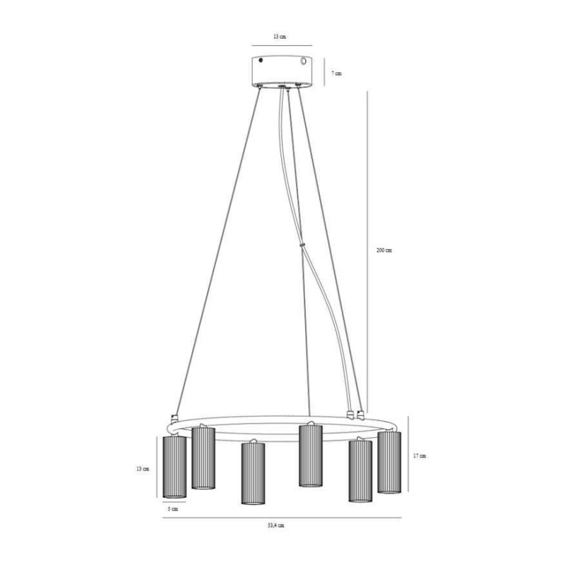Подвесной светильник, люстра Nordlux 2512323003 Vico GU10 6x5W IP20 черный
