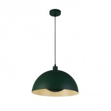 Підвісний світильник Searchlight 35410GR Mars 1LT Pendant, Matt Green Metal & Cream Inner
