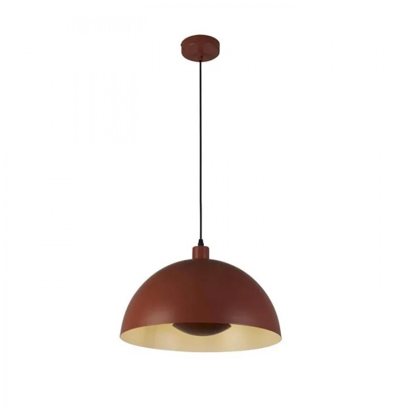 Підвісний світильник Searchlight 35410OR Mars 1LT Pendant, Burnt Orange Metal & Cream Inner