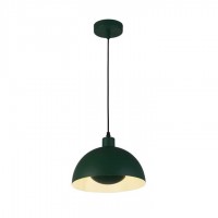 Підвісний світильник Searchlight 35411GR Mars 1LT Pendant, Matt Green Metal & Cream Inner