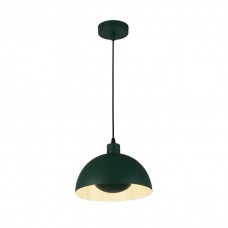 Підвісний світильник Searchlight 35411GR Mars 1LT Pendant, Matt Green Metal & Cream Inner