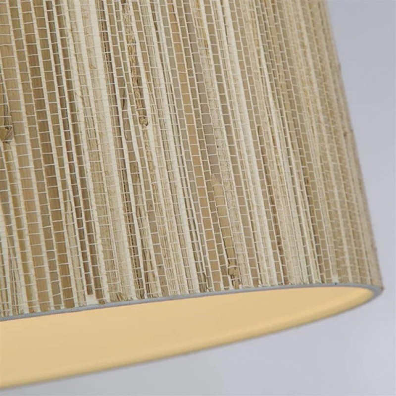 Подвесной светильник Searchlight 49711BK Meadow 1Lt Pendant convertible to Flush, Natural Grass Shade