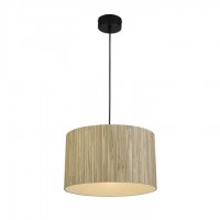 Подвесной светильник Searchlight 49711BK Meadow 1Lt Pendant convertible to Flush, Natural Grass Shade