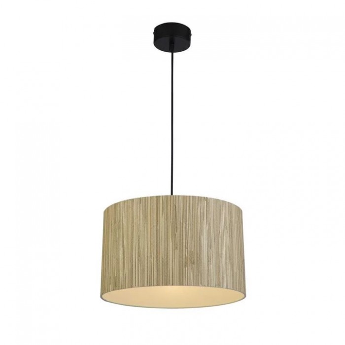 Підвісний світильник Searchlight 49711BK Meadow 1Lt Pendant convertible to Flush, Natural Grass Shade