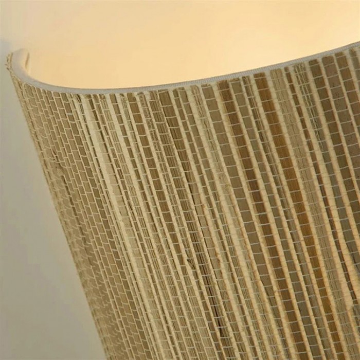Настінний світильник Searchlight 49714BK Meadow 1Lt Wall Light, Natural Grass Shade and Black Metal