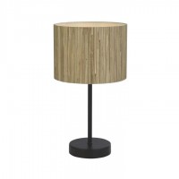 Настольная лампа Searchlight EU49712BK Meadow 1Lt Table Lamp, Natural Grass Shade and Black Metal
