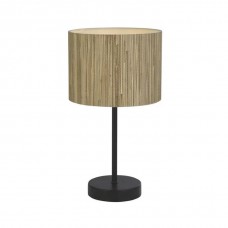 Настольная лампа Searchlight EU49712BK Meadow 1Lt Table Lamp, Natural Grass Shade and Black Metal