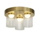 Люстра - Searchlight 23083-3SB Highball LED 3Lt Flush, Satin Brass & Clear Glass IP44, 16.06 Вт, 1715 лм, 3000К