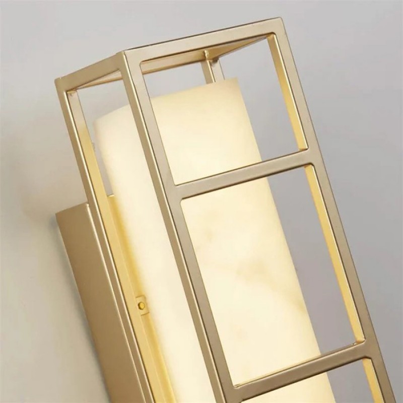 Бра - Searchlight 45911GO Mirage LED Wall Light, Matt Gold & Marbleised Resin, 14 Вт, 407 лм, 3000К