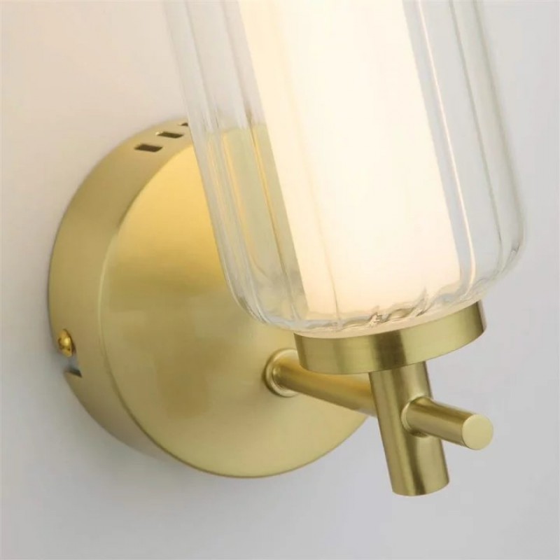Бра Searchlight 26253SB Mod LED Wall Light, Satin Brass Metal, Opal Acrylic & Clear, 8 Вт, 710 лм, 3000К