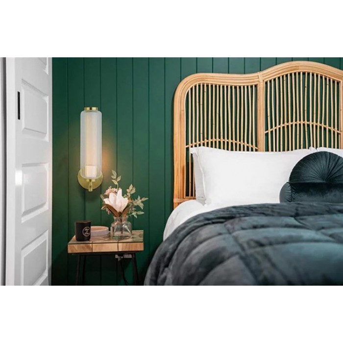 Бра Searchlight 26253SB Mod LED Wall Light, Satin Brass Metal, Opal Acrylic & Clear, 8 Вт, 710 лм, 3000К