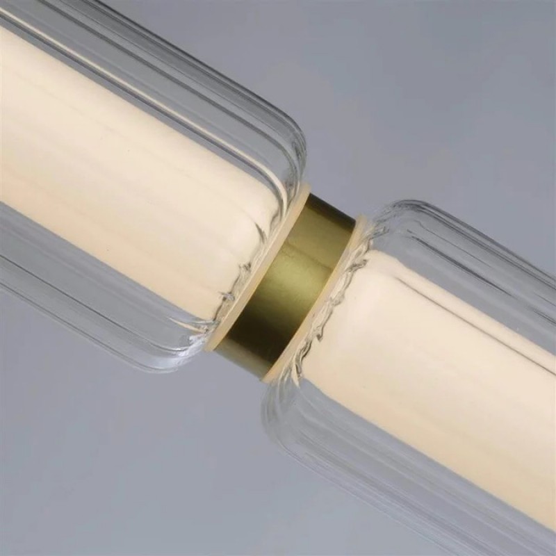 Підвісний світильник Searchlight 26254SB Mod LED Pendant, Satin Brass Metal, Opal Acrylic & Clear Gla, 26 Вт, 2402 лм, 3000К