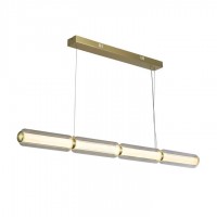 Підвісний світильник Searchlight 26254SB Mod LED Pendant, Satin Brass Metal, Opal Acrylic & Clear Gla, 26 Вт, 2402 лм, 3000К