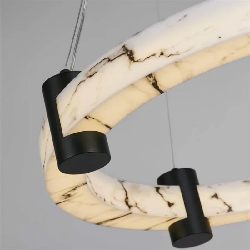 Люстра Searchlight 10868-1BK Moonbeam LED Pendant, Black Metal & Marbleised Resin, 29 Вт, 1546 лм, 3000К