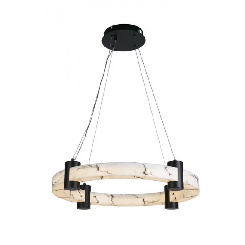 Люстра Searchlight 10868-1BK Moonbeam LED Pendant, Black Metal & Marbleised Resin, 29 Вт, 1546 лм, 3000К