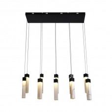 Підвісний світильник Searchlight 10879-10BK Moonbeam 10Lt Pendant, Black Metal & Marbleised Resin, 56 Вт, 1012 лм, 3000К