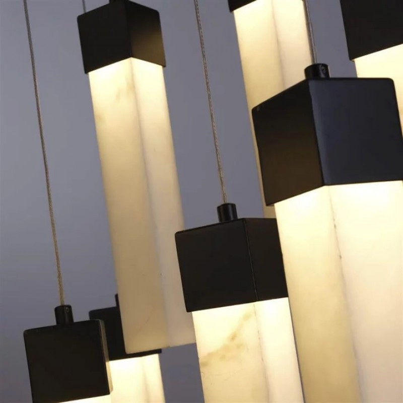 Підвісний світильник Searchlight 10879-13BK Moonbeam 13Lt Pendant, Black Metal & Marbleised Resin, 67 Вт, 1131 лм, 3000К