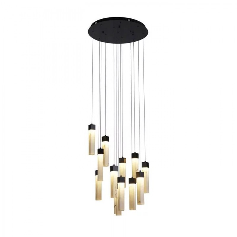 Підвісний світильник Searchlight 10879-13BK Moonbeam 13Lt Pendant, Black Metal & Marbleised Resin, 67 Вт, 1131 лм, 3000К