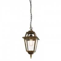 Підвісний світильник Searchlight 1526 New Orleans Pendant Lantern, Black Gold & Glass,IP44
