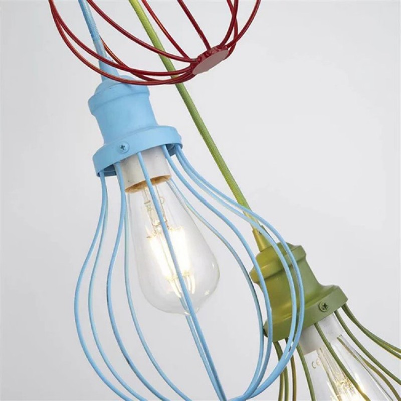 Підвісний світильник Searchlight 4683-3 Novelty 3Lt Pendant - Multi-Coloured Metal