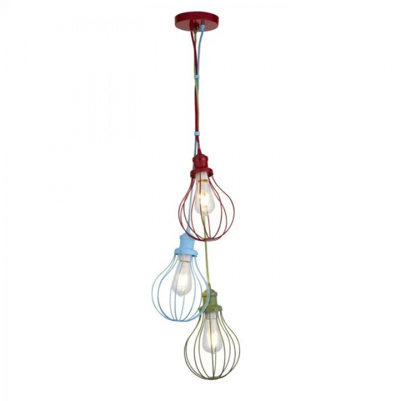 Підвісний світильник Searchlight 4683-3 Novelty 3Lt Pendant - Multi-Coloured Metal