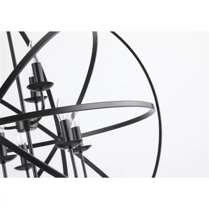 Люстра Searchlight 2478-8BK Orbit 8Lt Pendant, Matt Black Metal