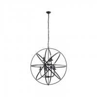 Люстра Searchlight 2478-8BK Orbit 8Lt Pendant, Matt Black Metal