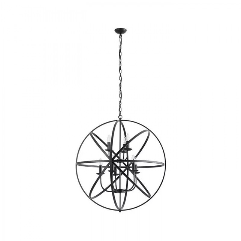 Люстра Searchlight 2478-8BK Orbit 8Lt Pendant, Matt Black Metal