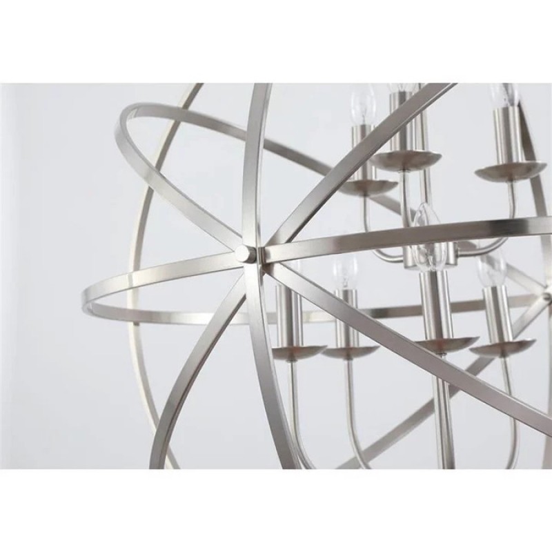 Люстра Searchlight 2478-8SS Orbit 8Lt Pendant, Satin Silver Metal