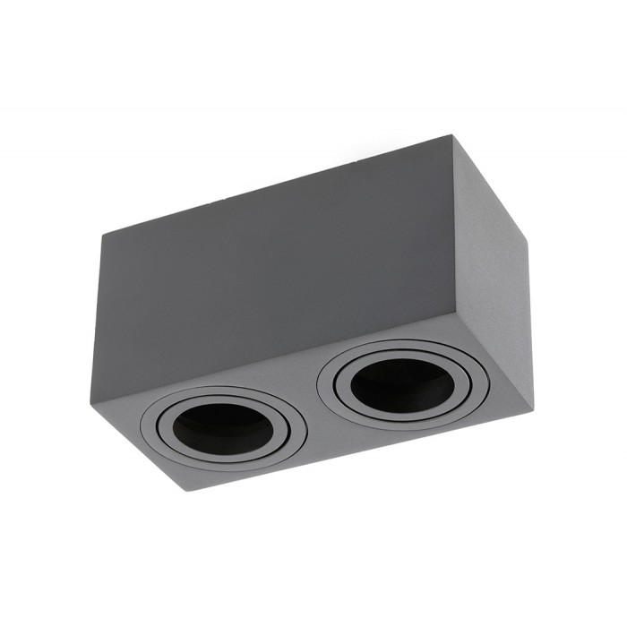 Точковий світильник накладний GTV OS-AV80160KW2-00 AVEIRO DUO, 2xGU10 MR16, IP20, алюміній, чорний